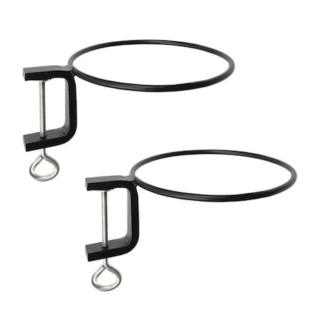 ACHLA Designs SFR-08C-2 8 In. Clamp-on Flower Pot Ring; Black - Pack Of 2